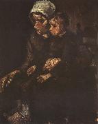 Vincent Van Gogh Peasant Woman with Child on Her Lap(nn04) Spain oil painting artist